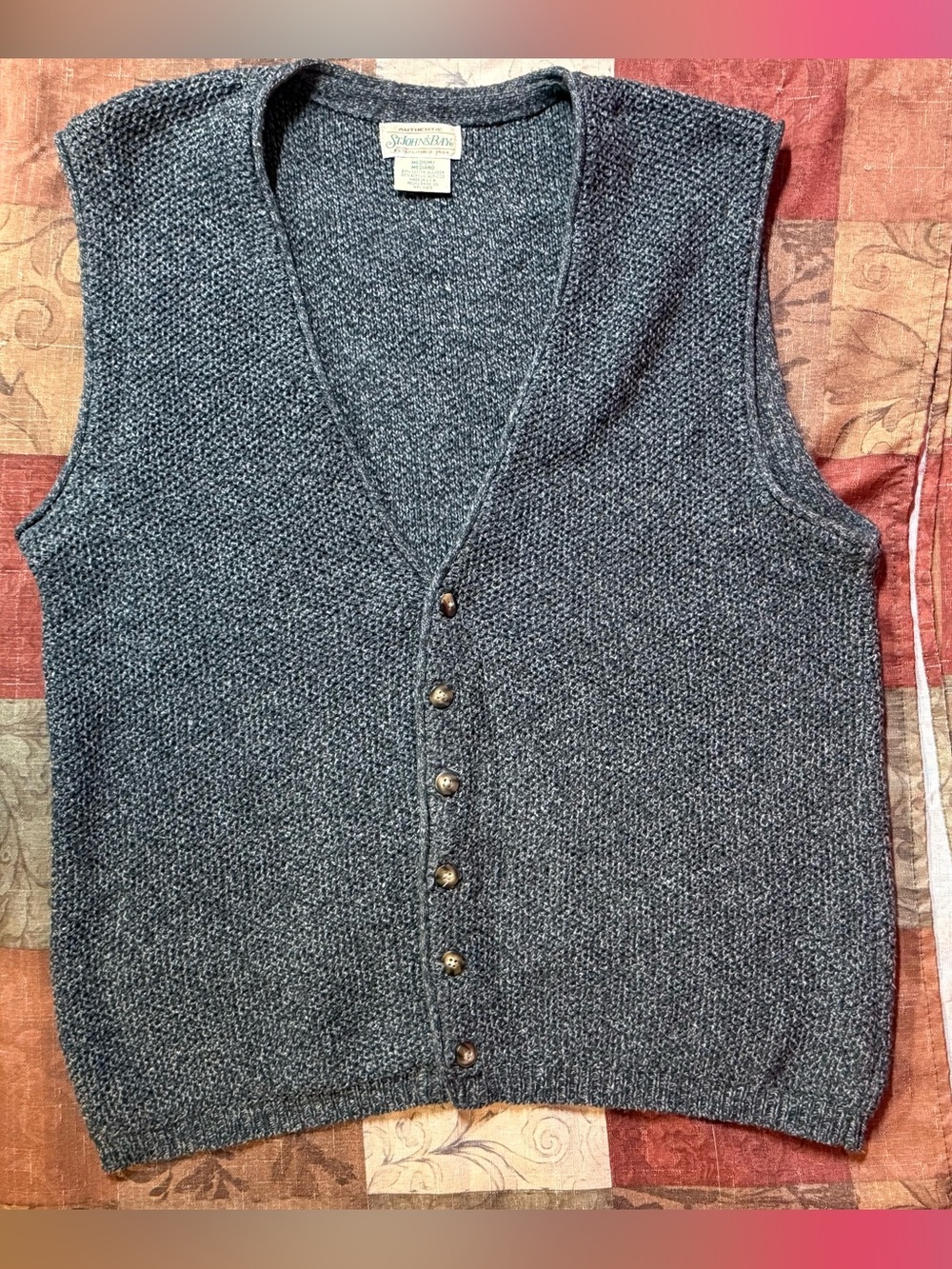 St. John’s Bay Men’s Cotton/Acrylic -Knit Blend Button - Vest